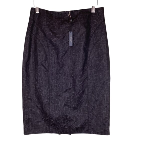 Magaschoni‎ Collection Pencil Skirt Size Small Textured Black NWT Knee Length - Picture 1 of 8